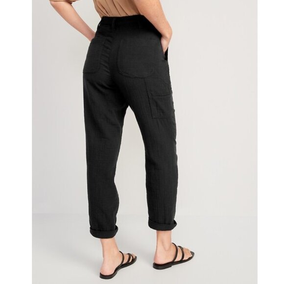 Old Navy crinkle gauze ankle length pants black size 0 - Picture 14 of 15